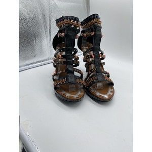 Anne Michelle Beaded Peep Toe Dress Strappy Sandals Shoes Heels Size 10M NEW